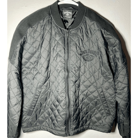 Jack Daniels Black Puffer Jacket Mercer Mettle Sz M - Picture 2 of 10